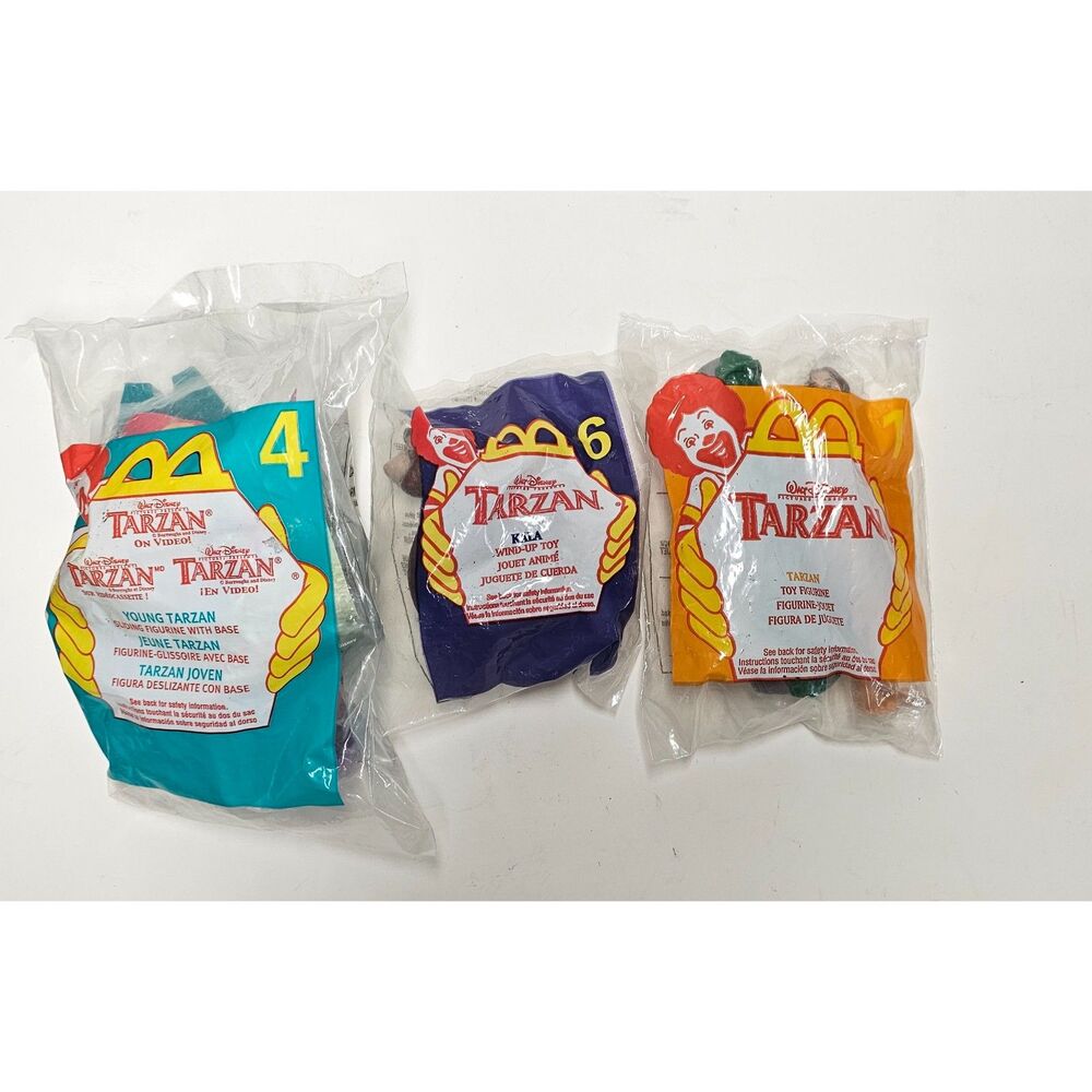 Vintage Disney Tarzan McDonald's Happy Meal Toys Sealed Lot 1999 2000